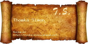 Thomka Simon névjegykártya